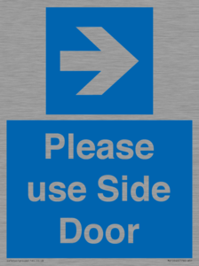 Please use Side Door (arrow Right) 